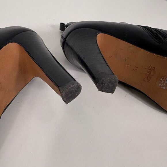 Coach Jemma Black Leather Mid Calf High Heeled Booties Size 10 - Picture 14 of 14